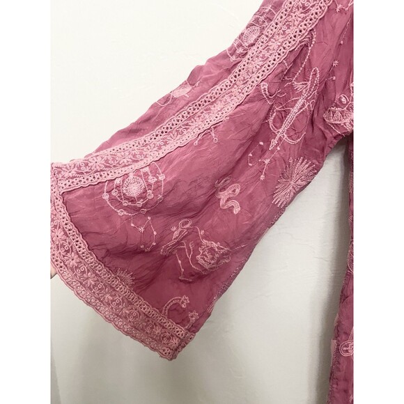 Johnny Was Violet Pine Cruise Eyelet Embroidered Jacket Boho Zodiac Lace Small - Picture 11 of 16